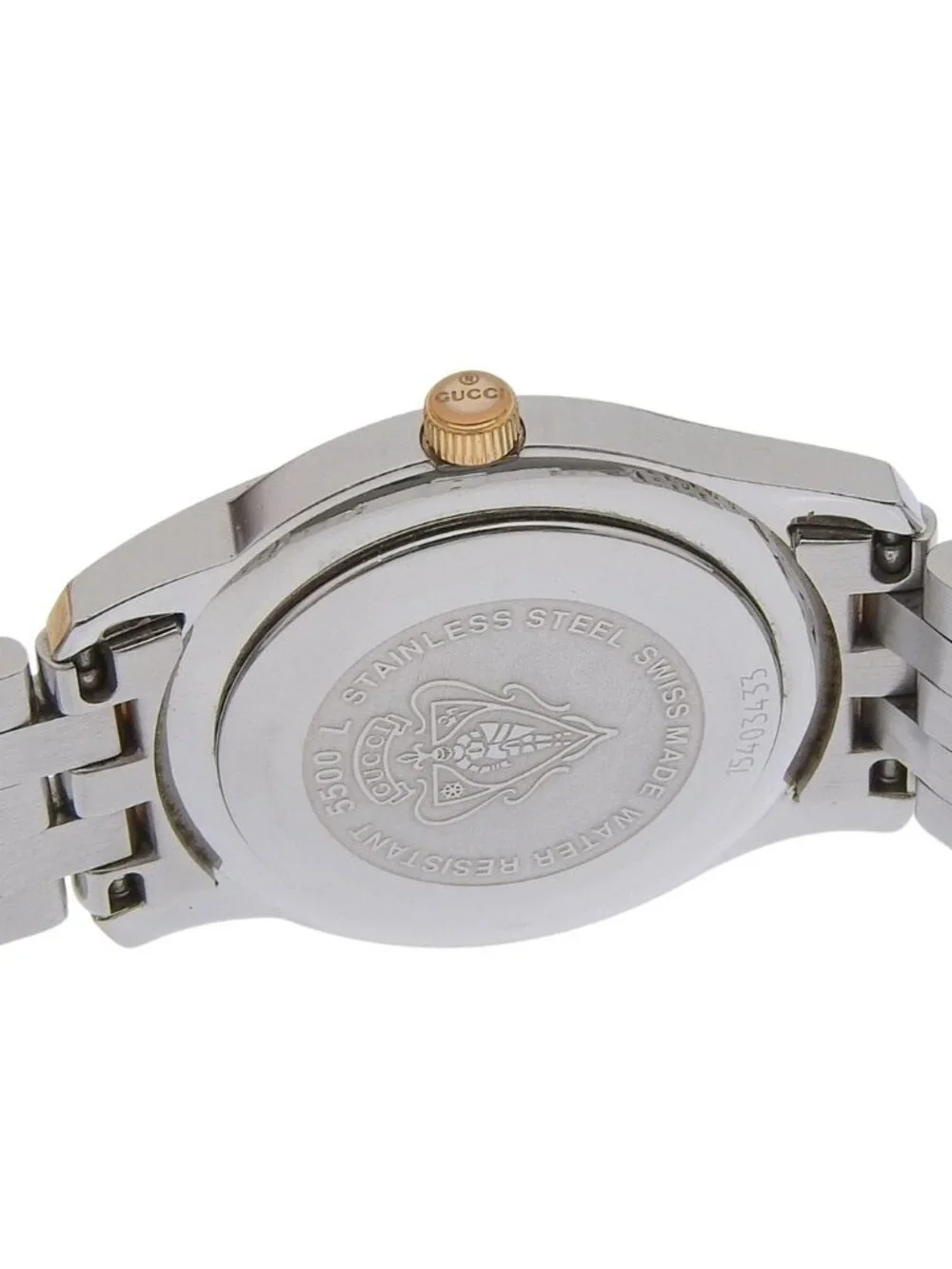 Gucci Class Stainless Steel Quartz Analog Display White Shell Dial Watch